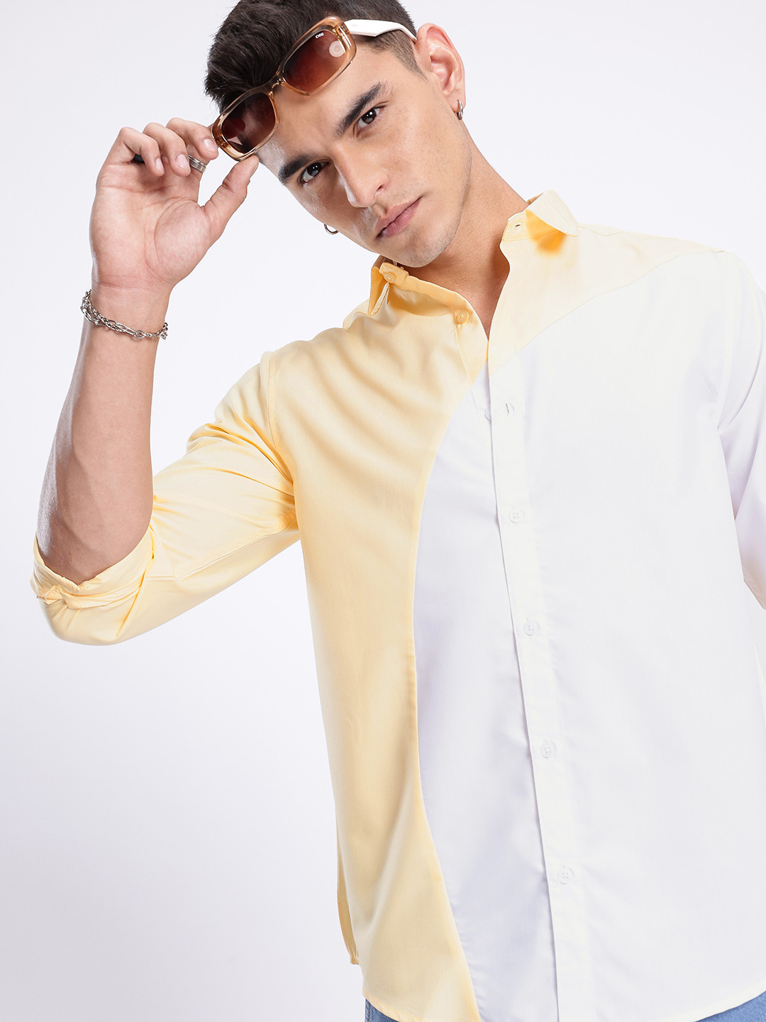 glitchez Colourblocked Regular Fit Shirt