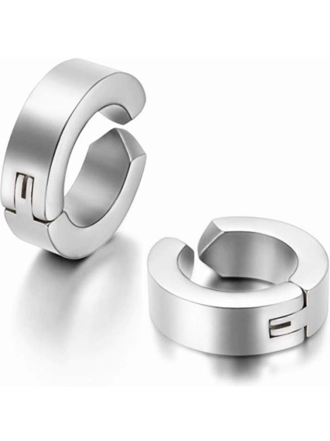 Teeragaj Stainless Steel Contemporary Clip On Hoop Earrings