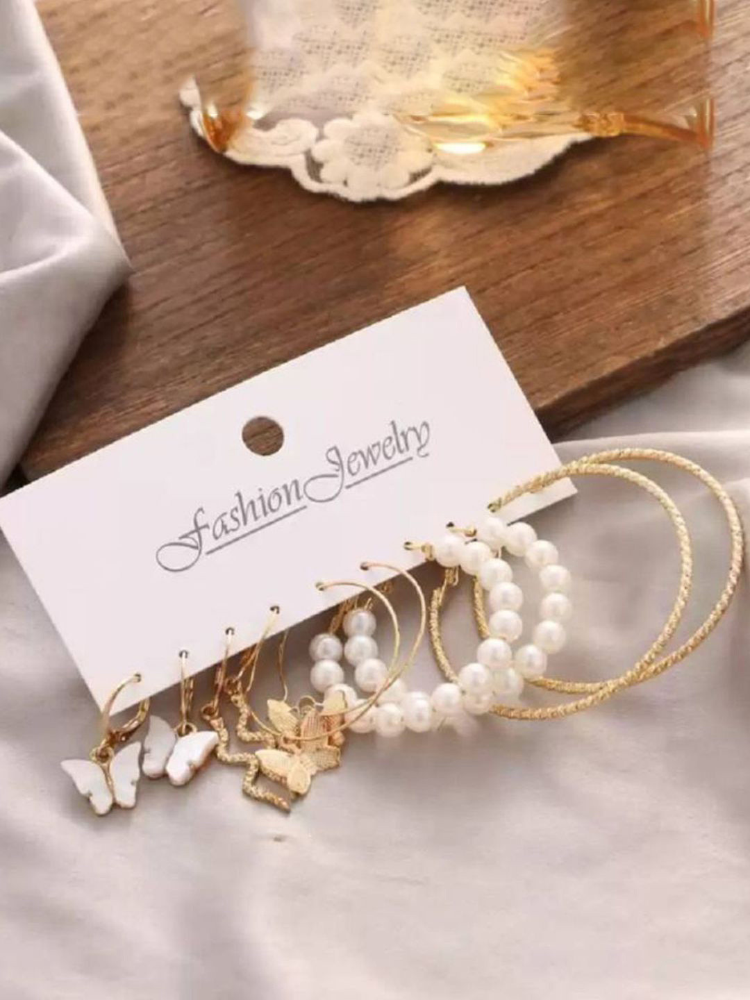GOLDIWALA Set Of 10 Contemporary Hoop Earrings
