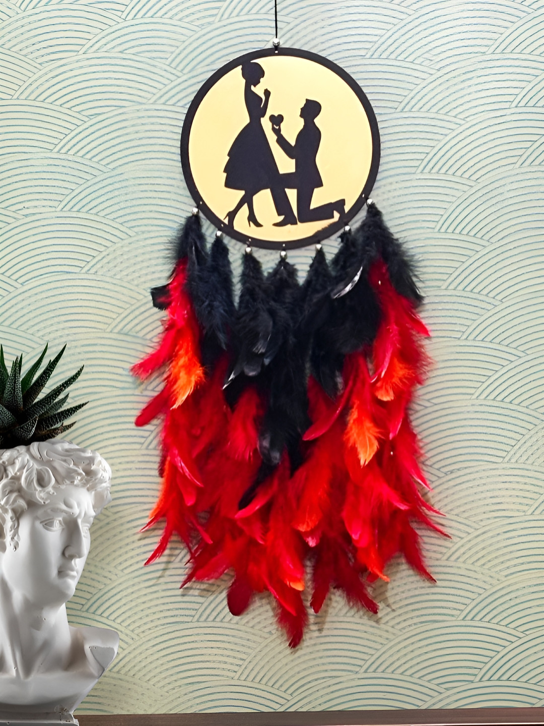 COLOR SPLASH Wood Tasselled Matte Hanging Bedroom Dream Catcher-8In