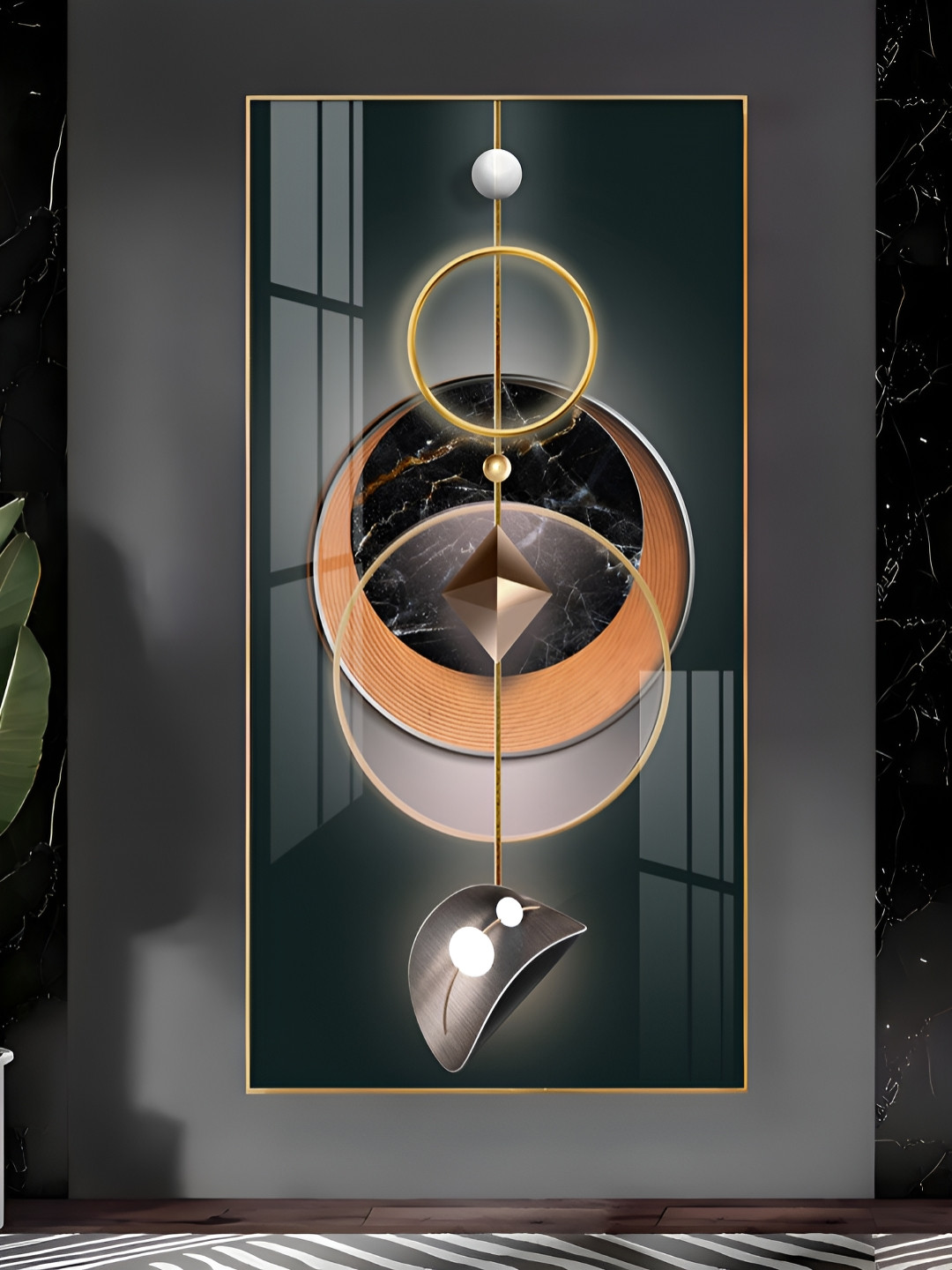 THE NEXT DECOR Urban Aesthetic Plastic Natural Elements Glossy Hall Wall Hangings-24In