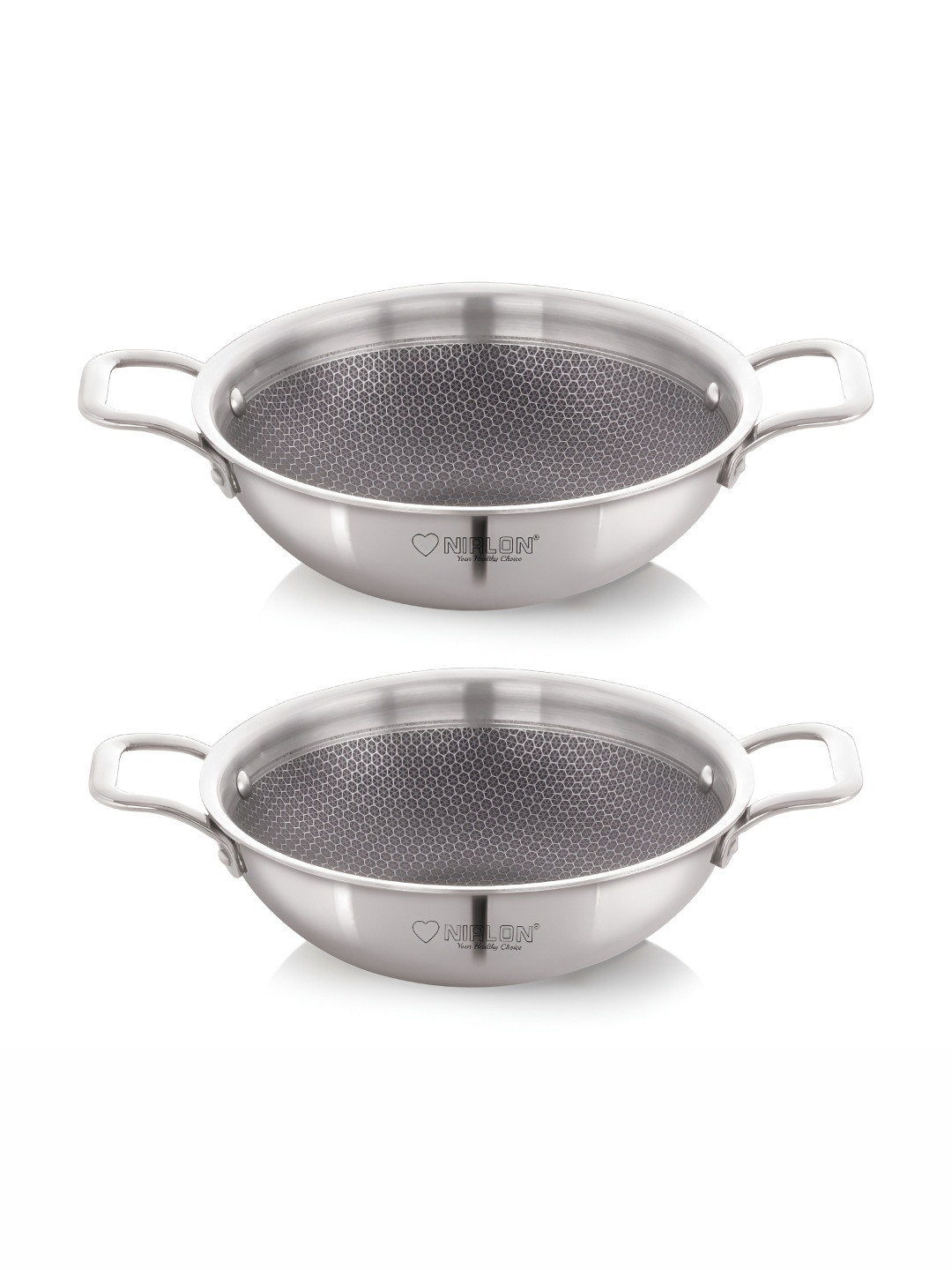 NIRLON Silver-Toned Induction Base Cookware Set of
