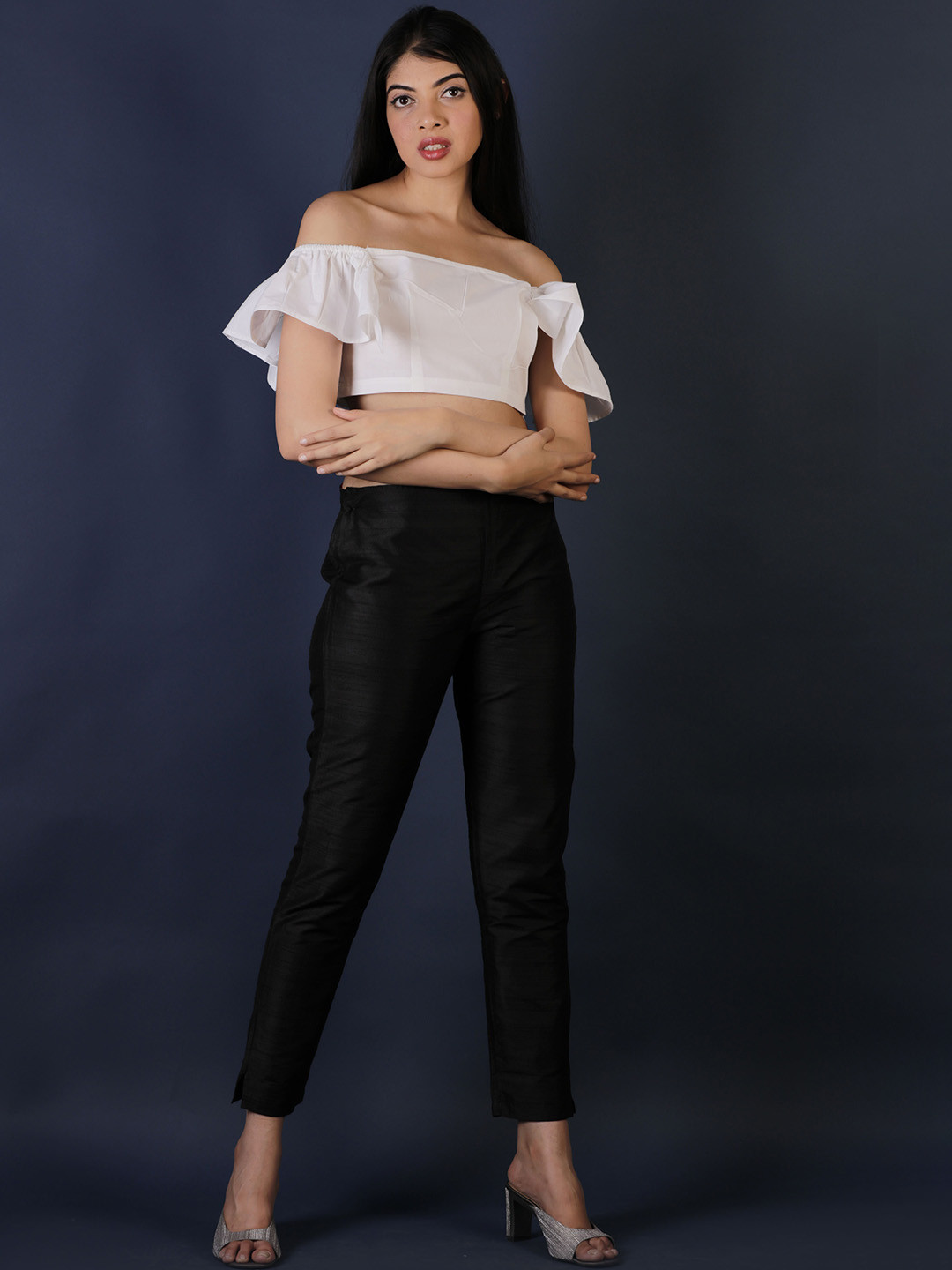 INAAYA JAIPUR inaaya collection Women Original Slim Fit Mid-Rise Silk Regular Trousers