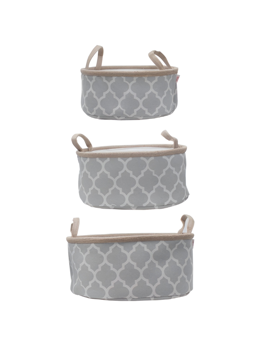 WAABI - SAABI Grey Set of 3 Regular Tote Basket Organisers