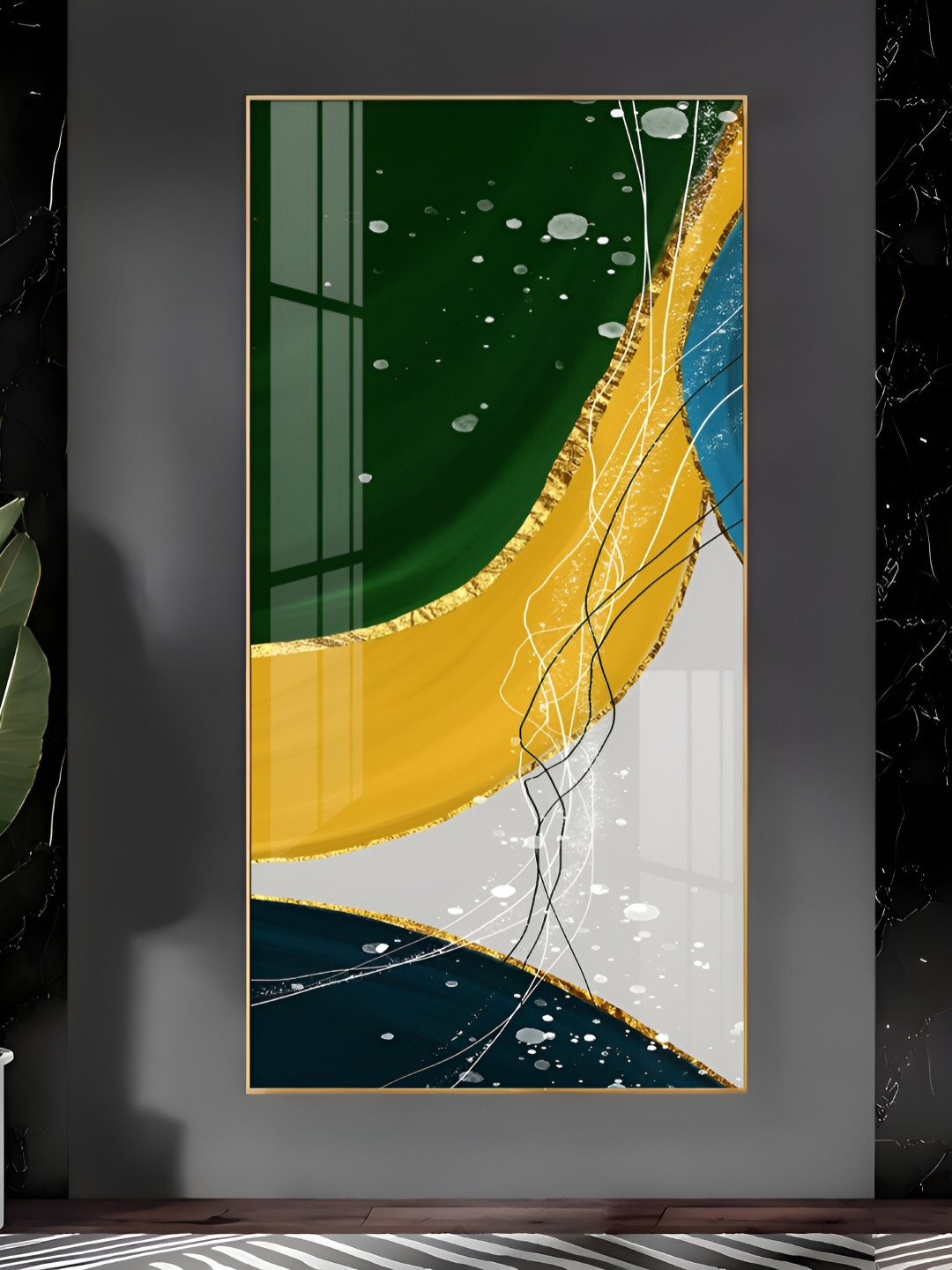 THE NEXT DECOR Chic Abstraction Plastic Natural Elements Glossy Hall Wall Hangings-24In