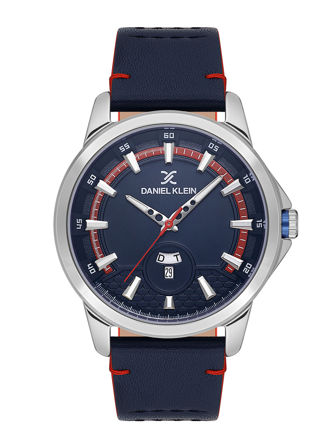 Daniel Klein Men Patterned Dial & Leather Straps Analogue Watch DK.1.13737-4