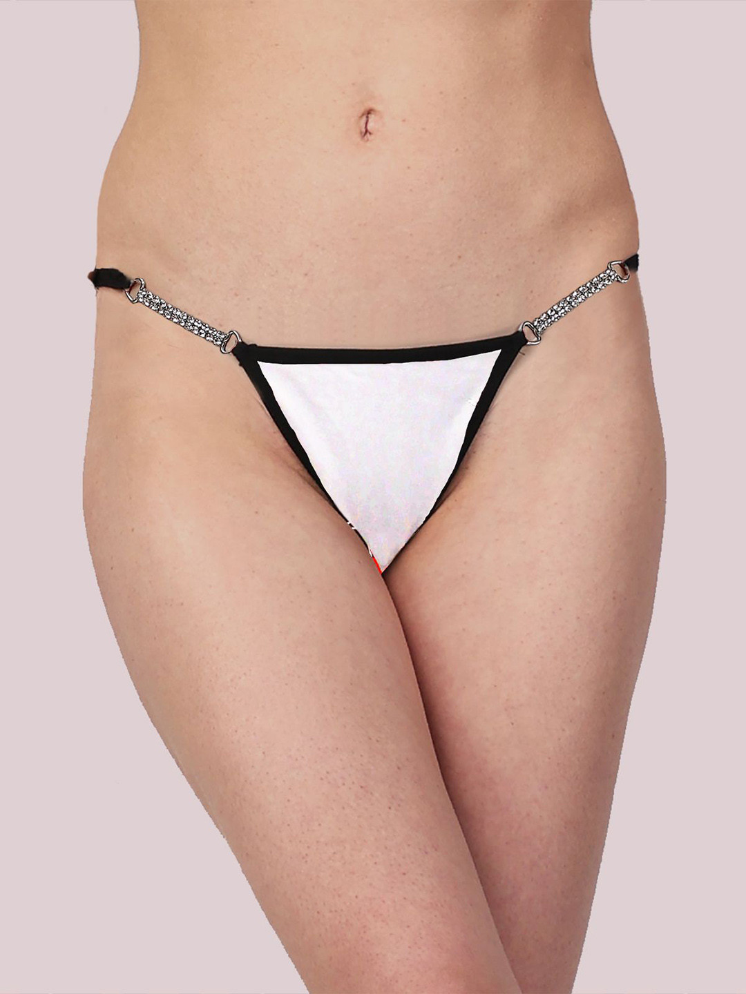 Lola Dola Mid-Rise G-String Rhinestone Connector Thong Briefs EBString-020