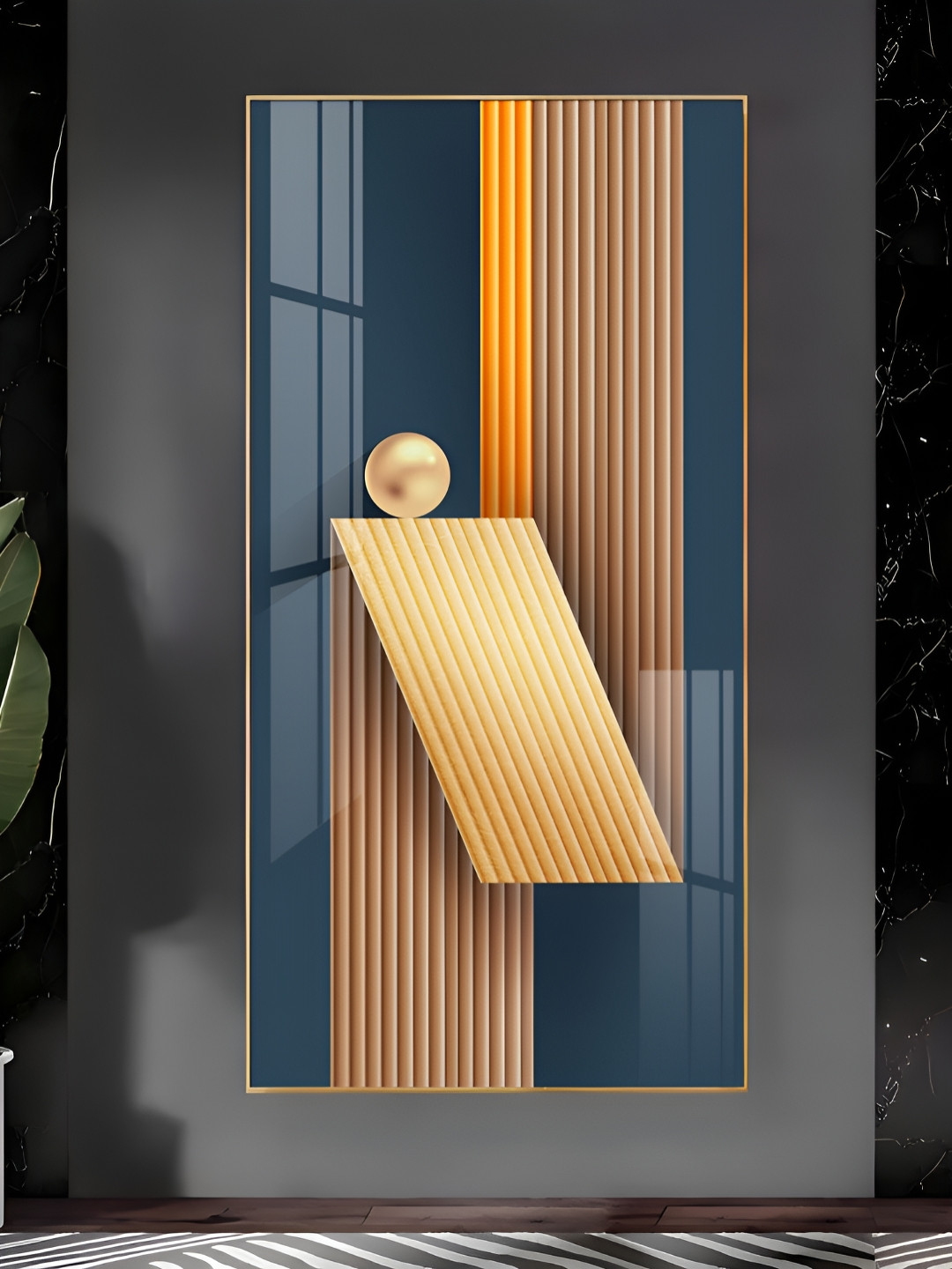 THE NEXT DECOR Unfold Abstraction Plastic Natural Elements Glossy Hall Wall Hangings-24In