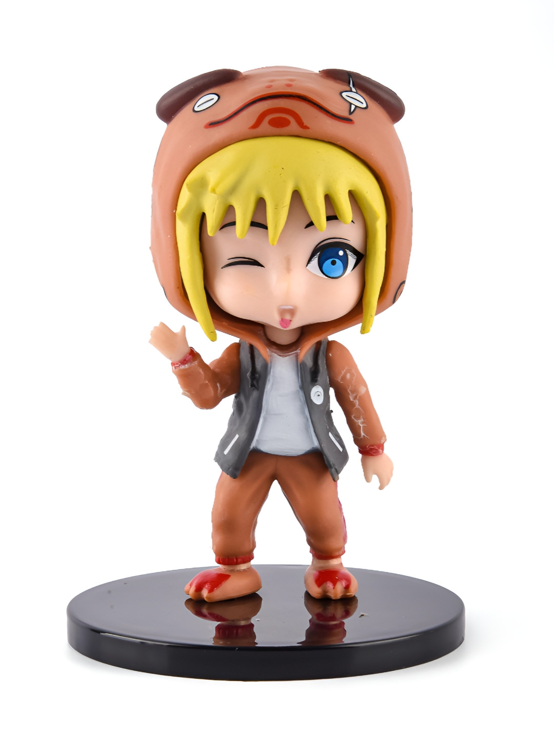 COMICSENSE Flash Toad Suit Yellow Plastic Glossy Living Room Set of 2 Small Showpieces - 3.1 Inches