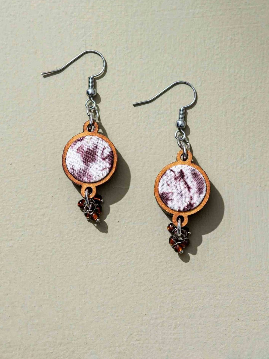 WHE Artificial Beaded Circular Shaped Drop Earrings