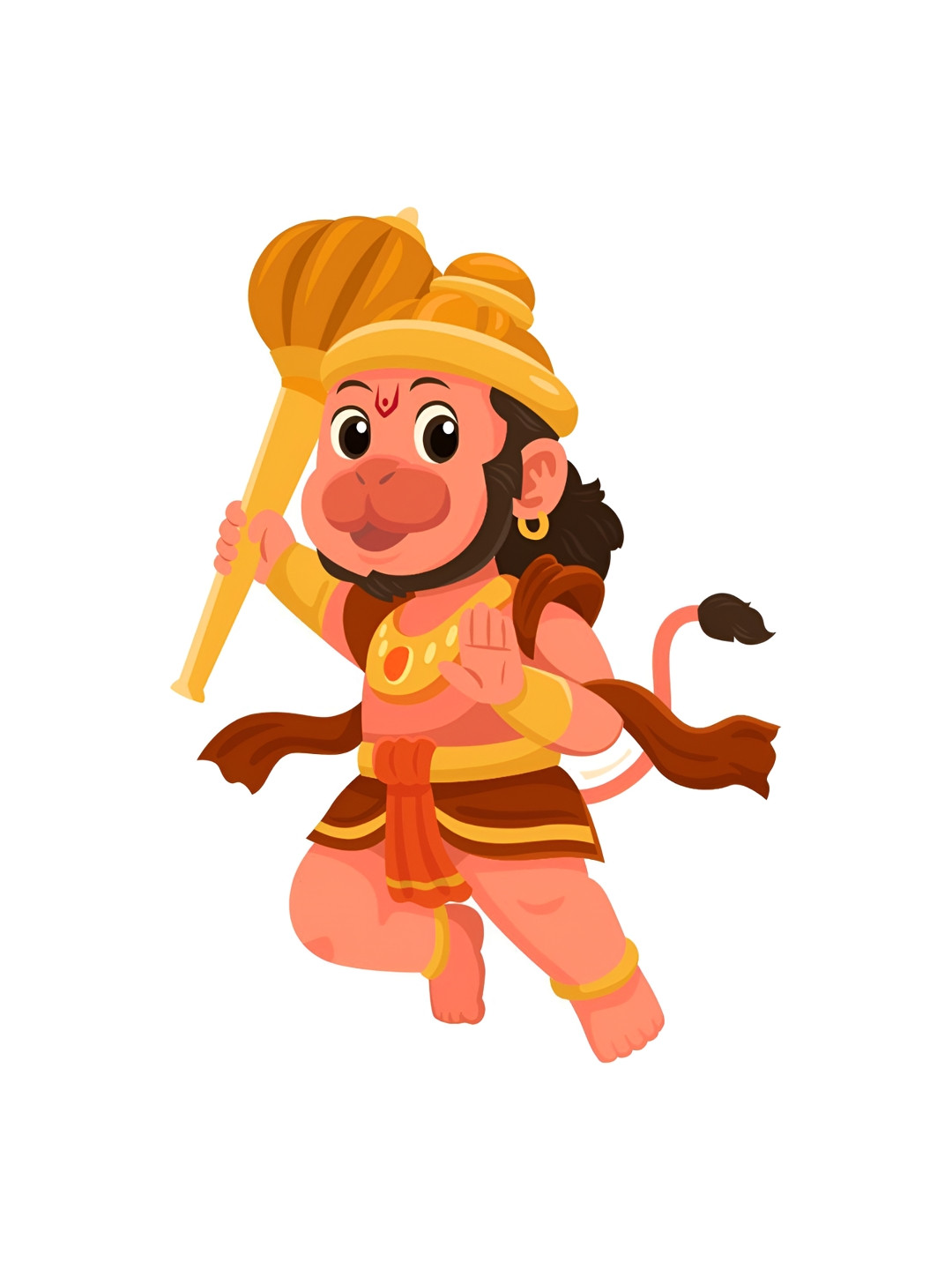 Decor Villa Multicolor Little Hanuman Wall Sticker