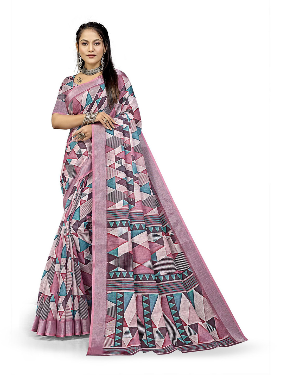 PARVOTSAV Linen Blend Lehenga Saree