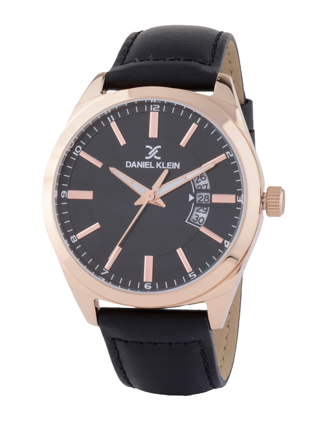 Daniel Klein Men Textured Dial & Leather Straps Analogue Watch DK.1.13555-5