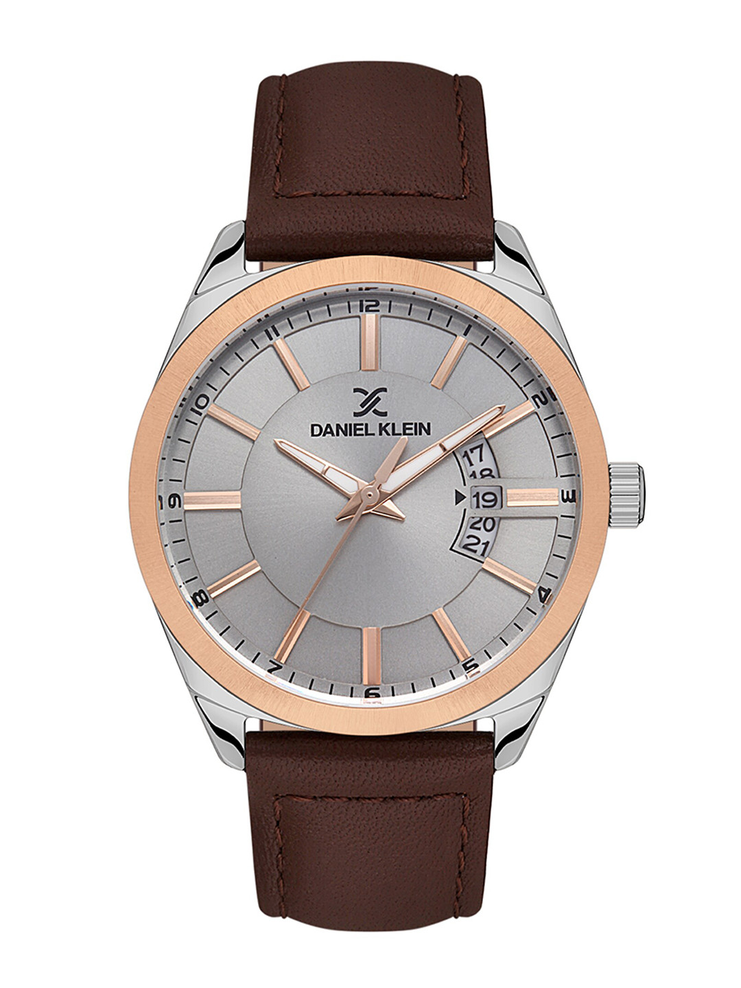 Daniel Klein Men Dial & Leather Straps Reset Time Analogue Watch DK.1.13555-3