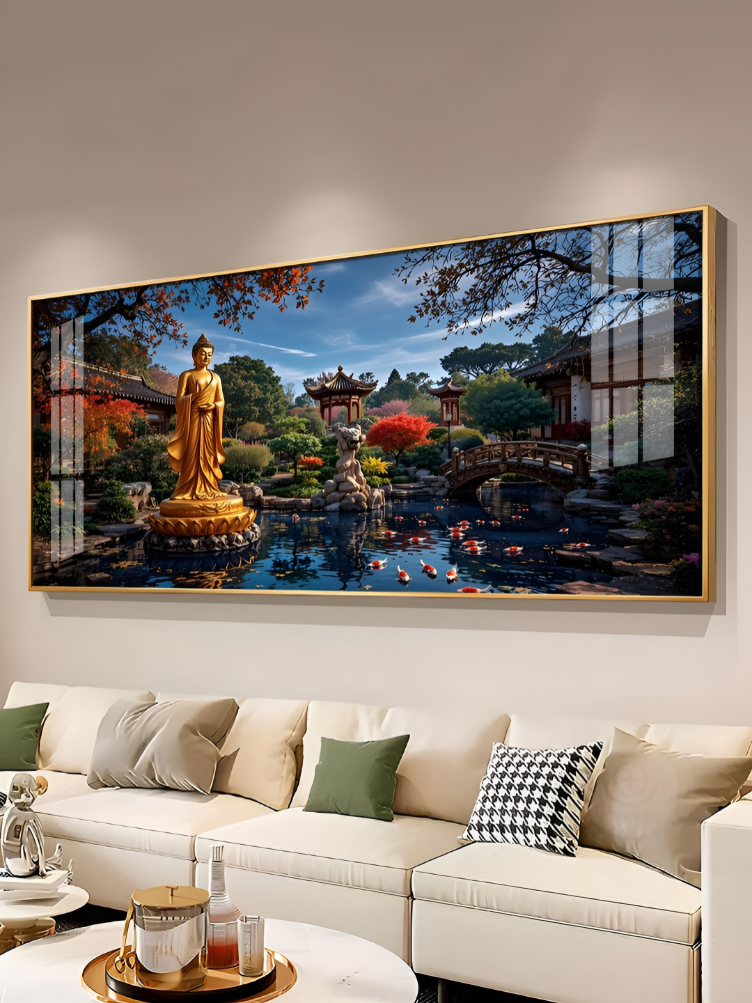 THE NEXT DECOR Buddha Statue In Historic Plastic Glossy Wall Hangings-12In