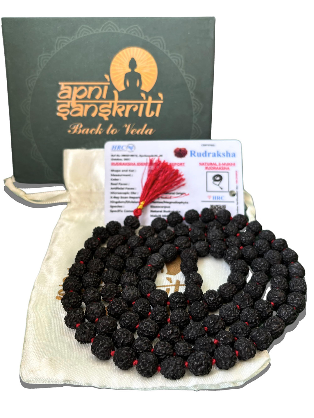 Apnisanskriti Unisex 5-Face Black Rudraksha Mala