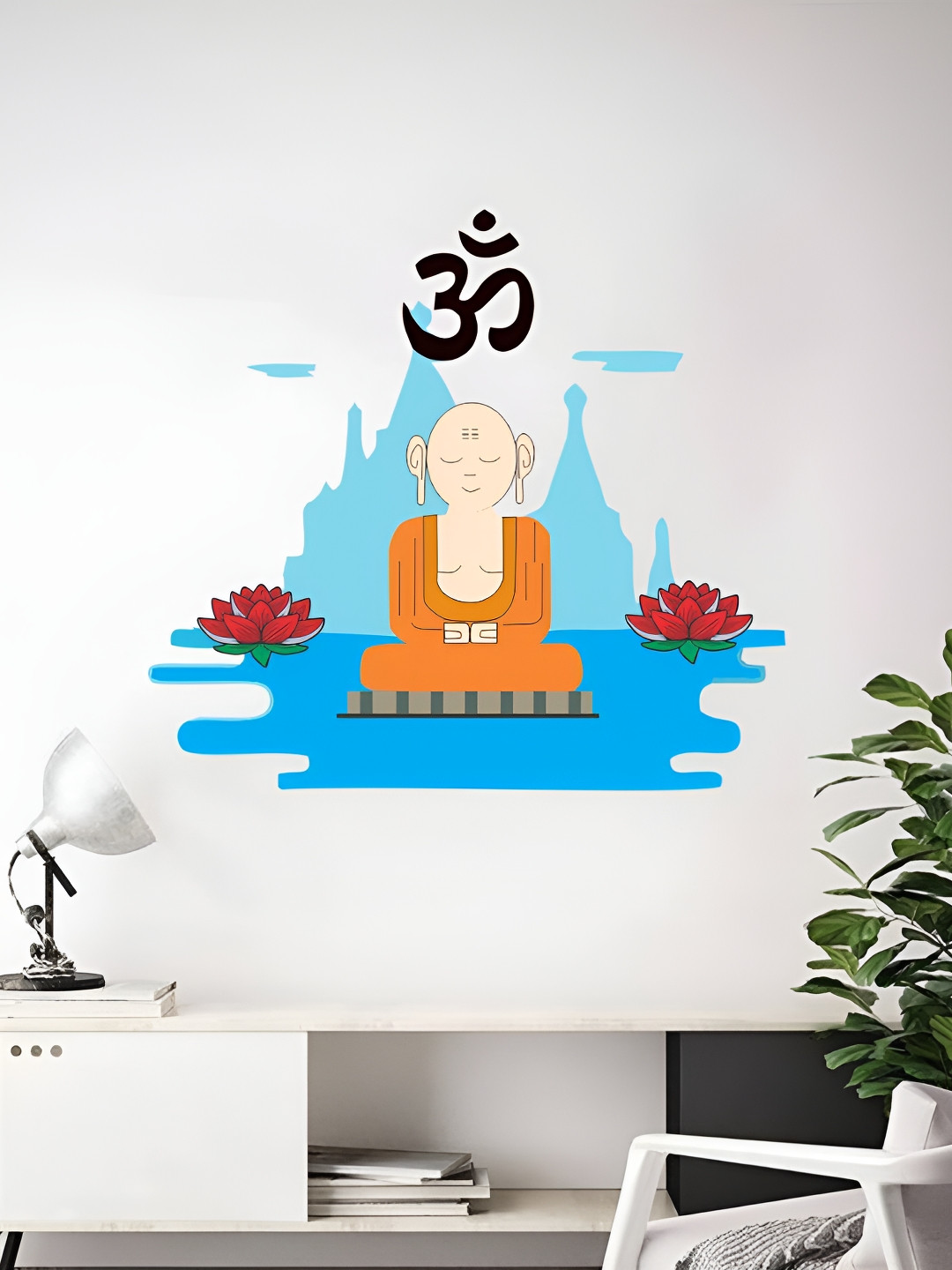 Decor Villa Multicolor Gautam Buddha Wall Sticker