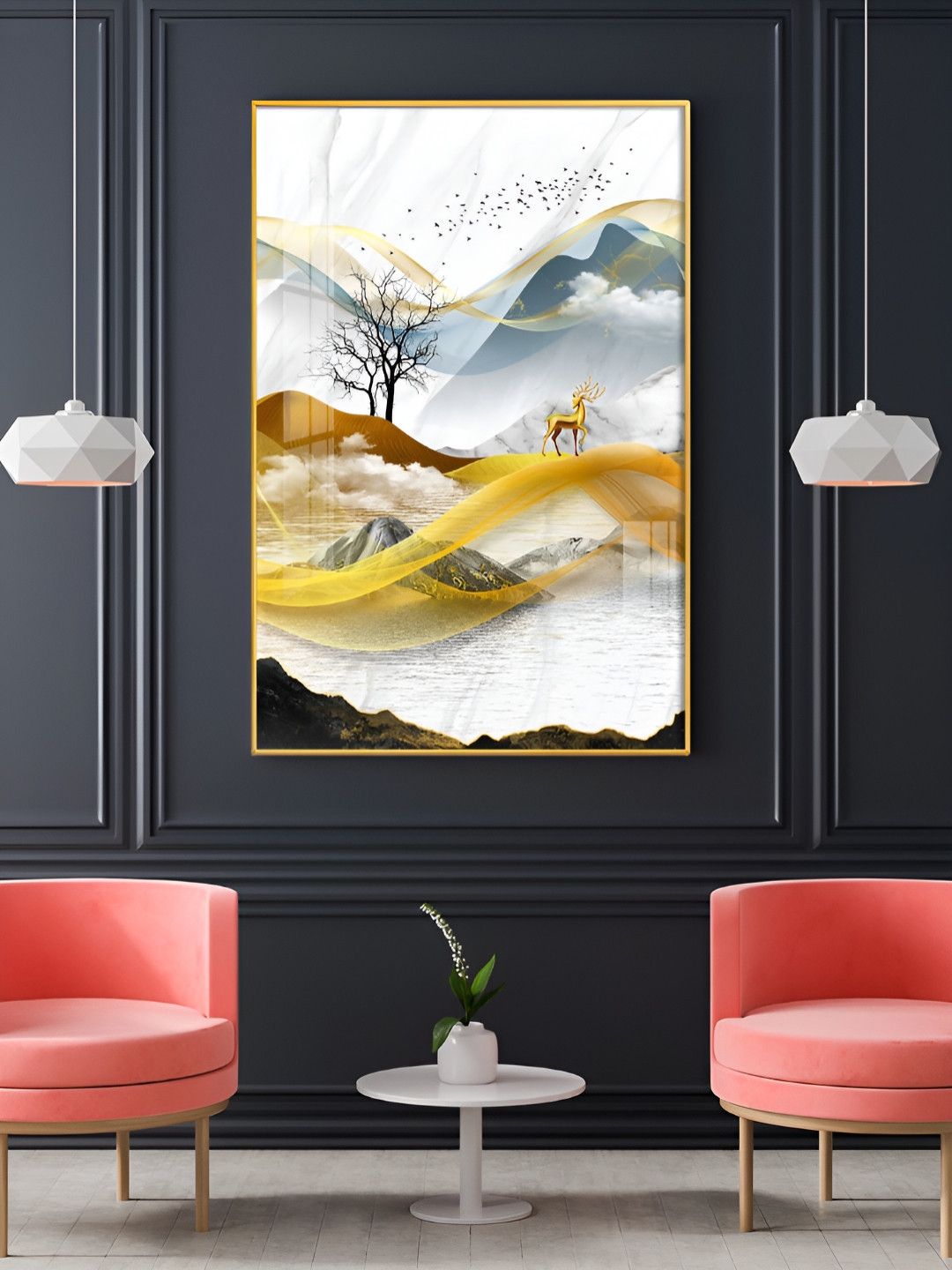 THE NEXT DECOR Forest Haven Plastic Glossy Hanging Hall Wall Hangings-18In