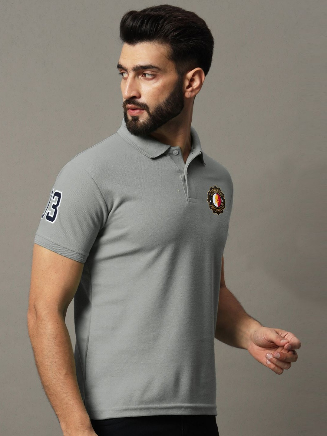 HUSHBUCKS Polo Collar Short Sleeves T-shirt