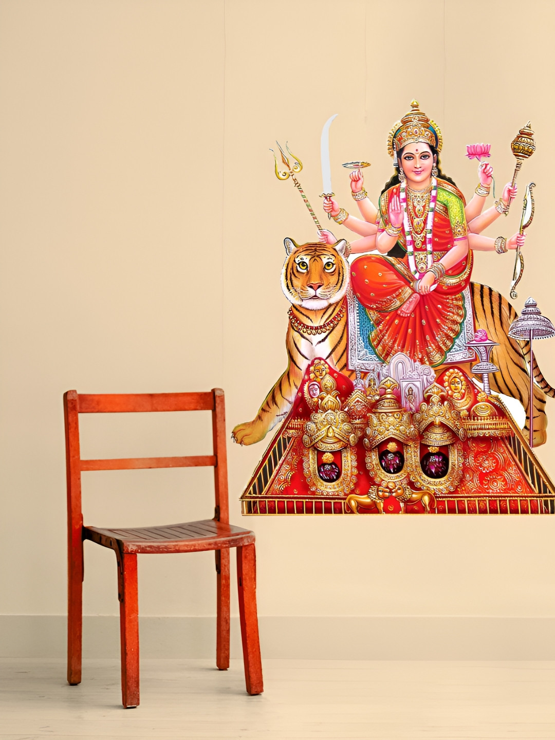 Decor Villa Mutlicolor Durga Maa Wall Sticker