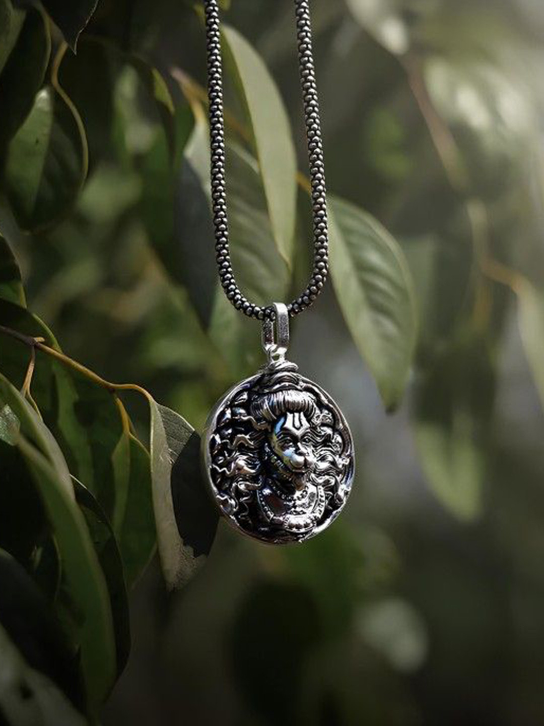 AGARWALPRODUCT Men Stainless Steel Hanuman Face Pendant With Chain