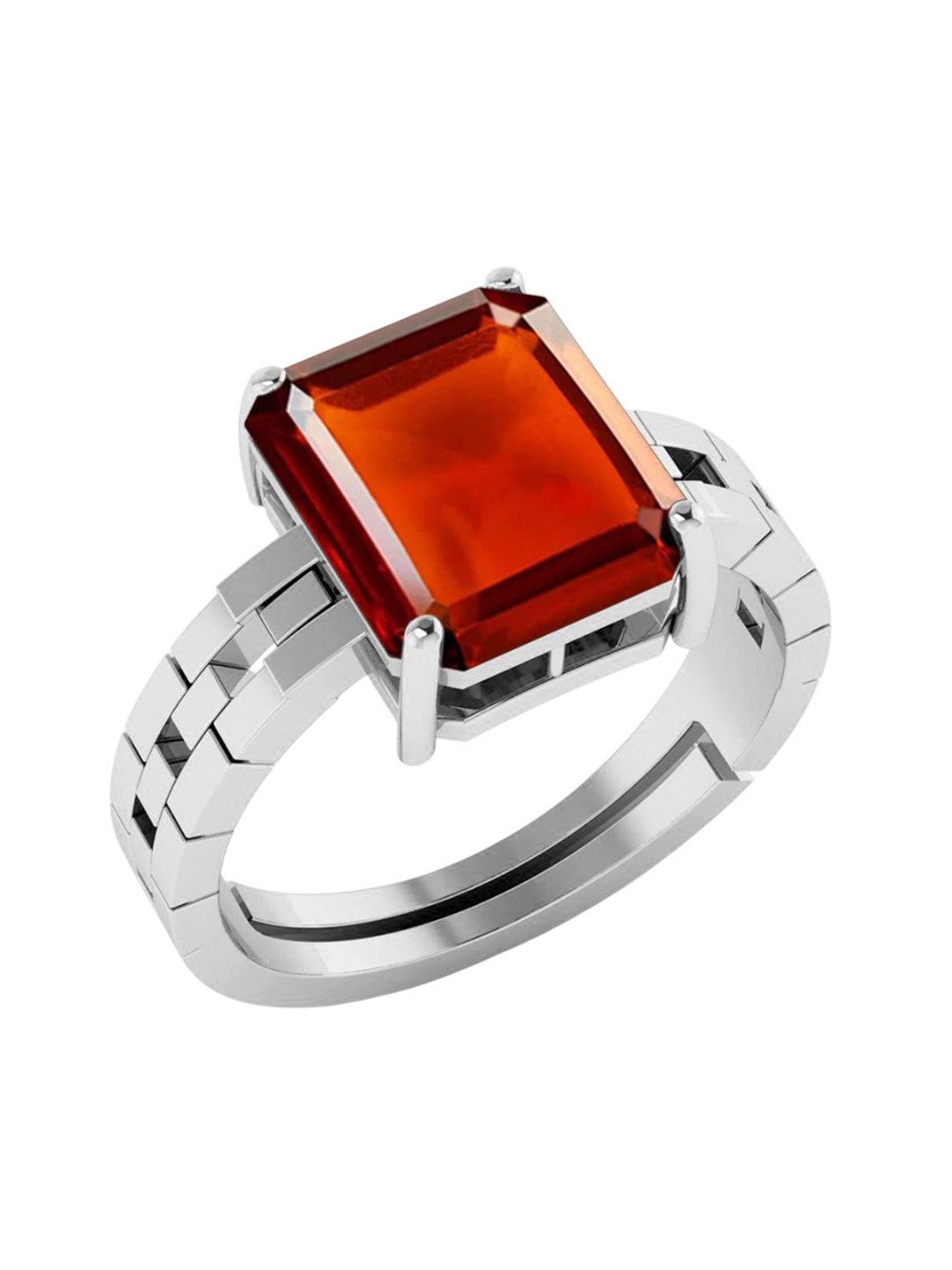 RRVGEM 9.25 Ratti Silver Plated Gomed Ring