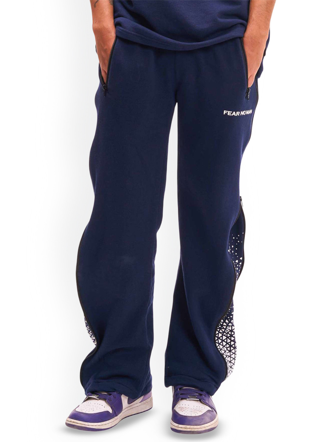 Fear No Man Men Cotton Relaxed-Fit Track Pants