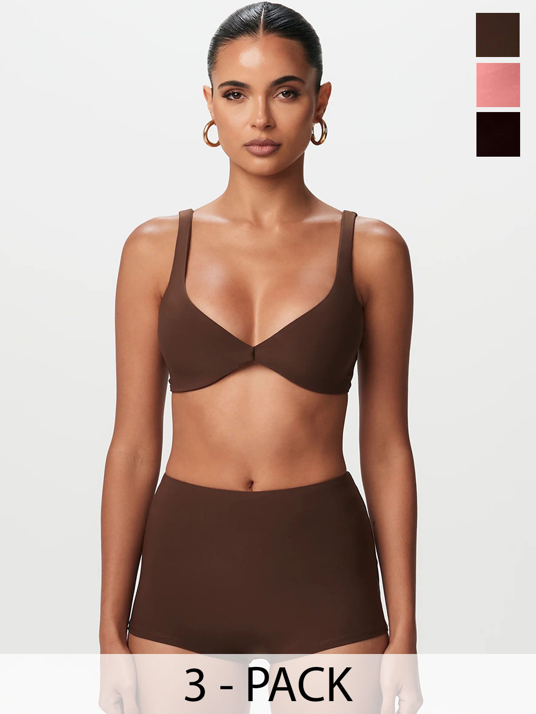 BODYMIST Pack Of 3 Mid-Rise Super Combed Cotton Antibacterial Boyshort Briefs BOYSHORT 3 P