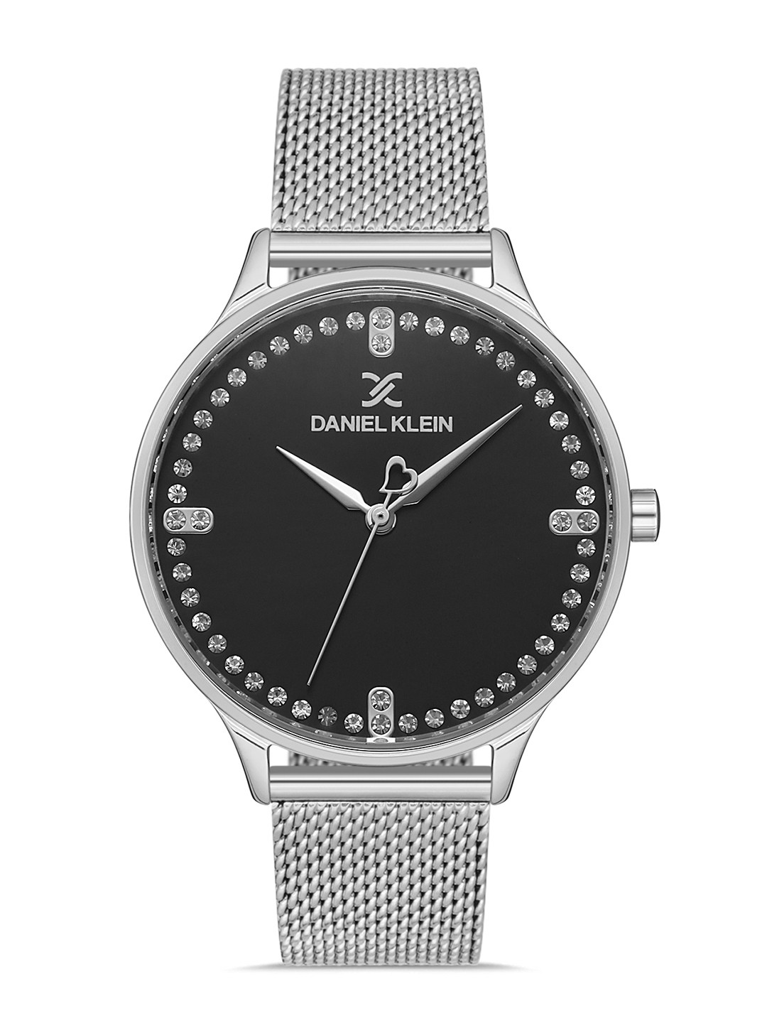 Daniel Klein Women Silver-Toned Embellished Dial & Silver Toned Bracelet Style Straps Analogue Watch DK 1 13043-6