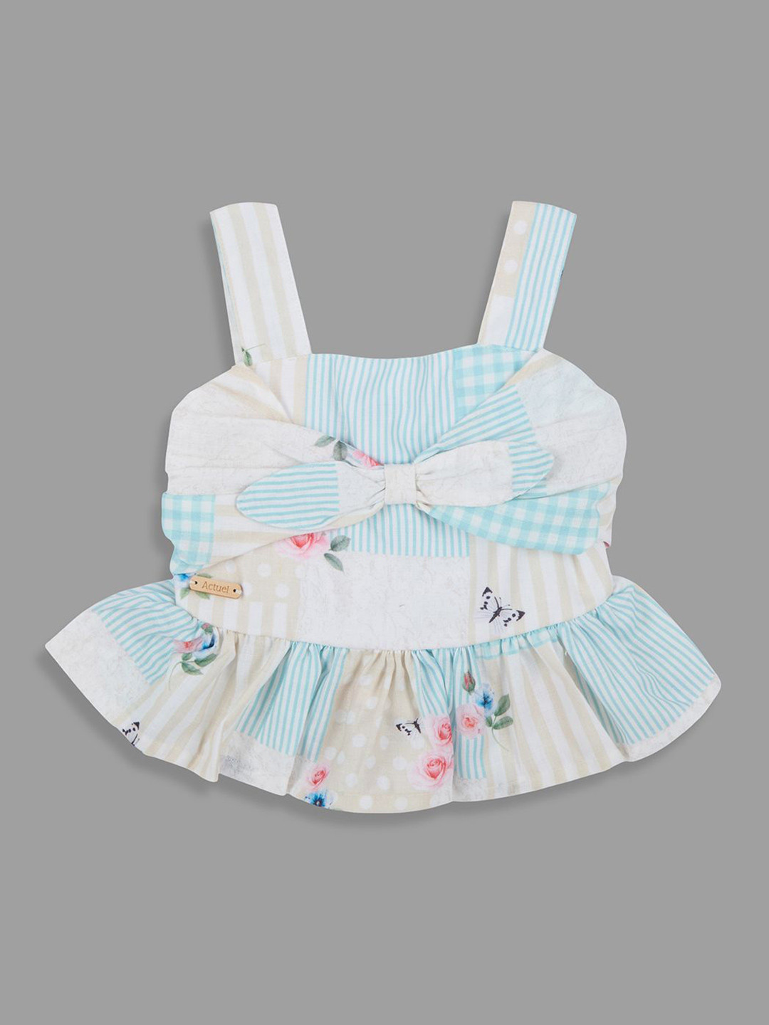 Actuel Girls Graphic Print Peplum Top