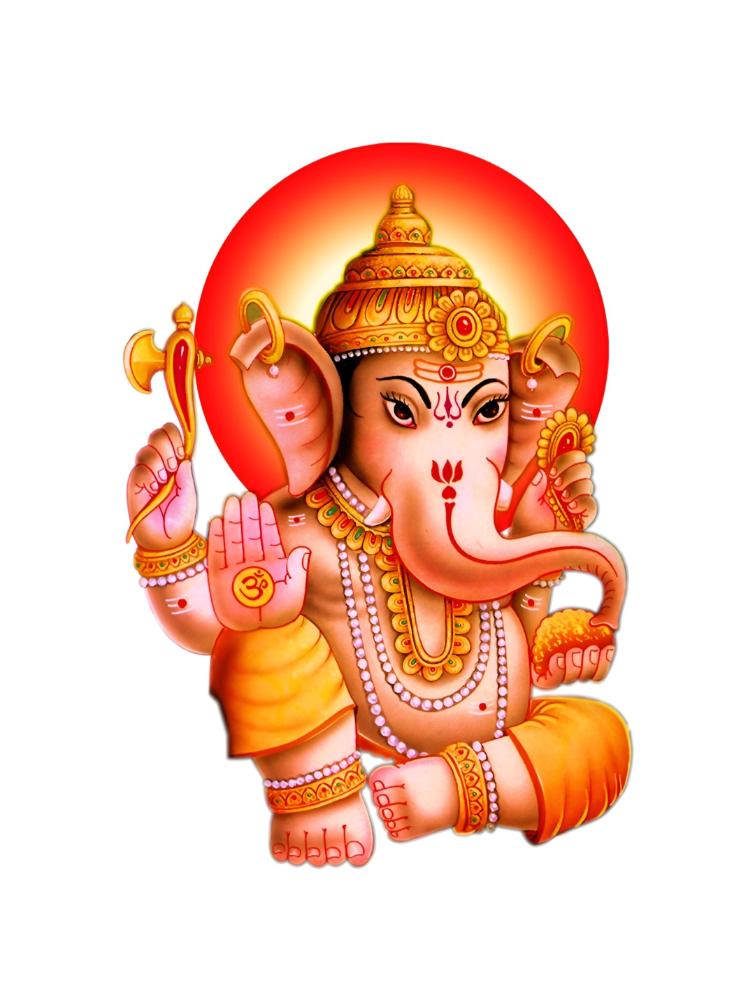 Decor Villa Multicolour Orange Ganpati Wall Sticker