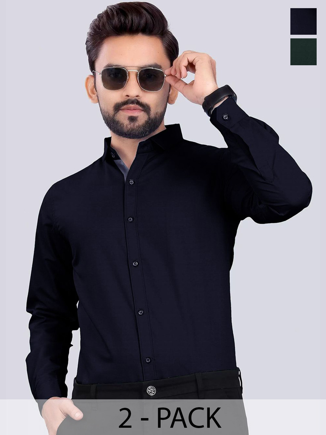 Tee Projekt Men Pack Of 2 Standard Semiformal Shirt