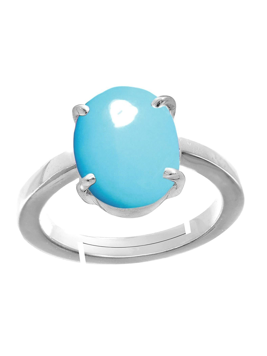 RRVGEM 9.50 KT Turquoise Sky Blue Gemstone Adjustable Finger Ring