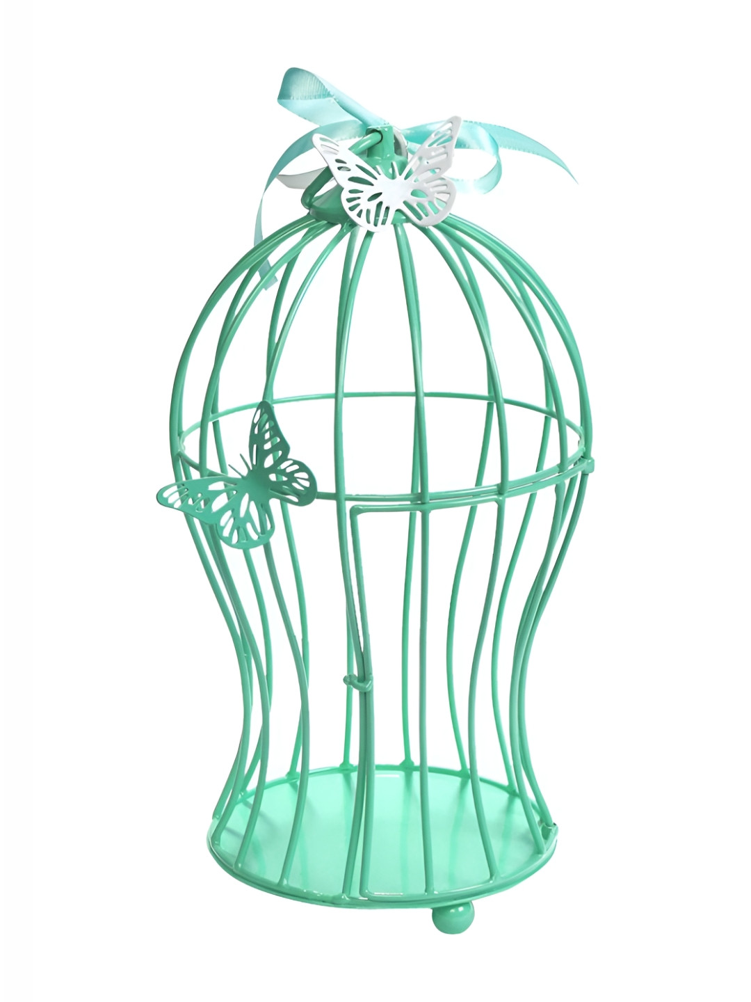 Living With Elan Sea Green Decorative Bird Cage Balcony Planter & Tealight Candle Holder
