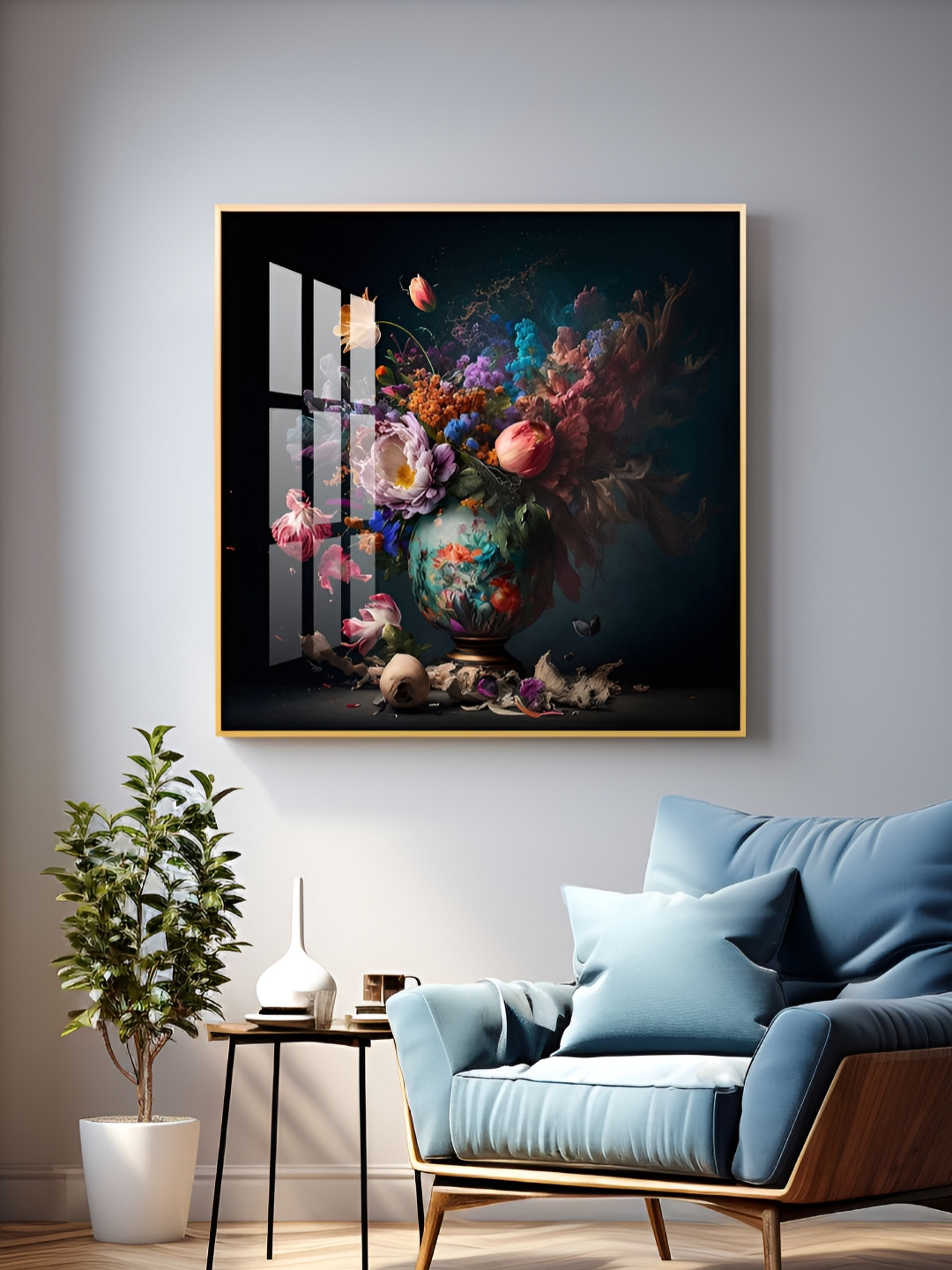 THE NEXT DECOR Plastic Floral Glossy Hanging Hall Wall Hangings-18In