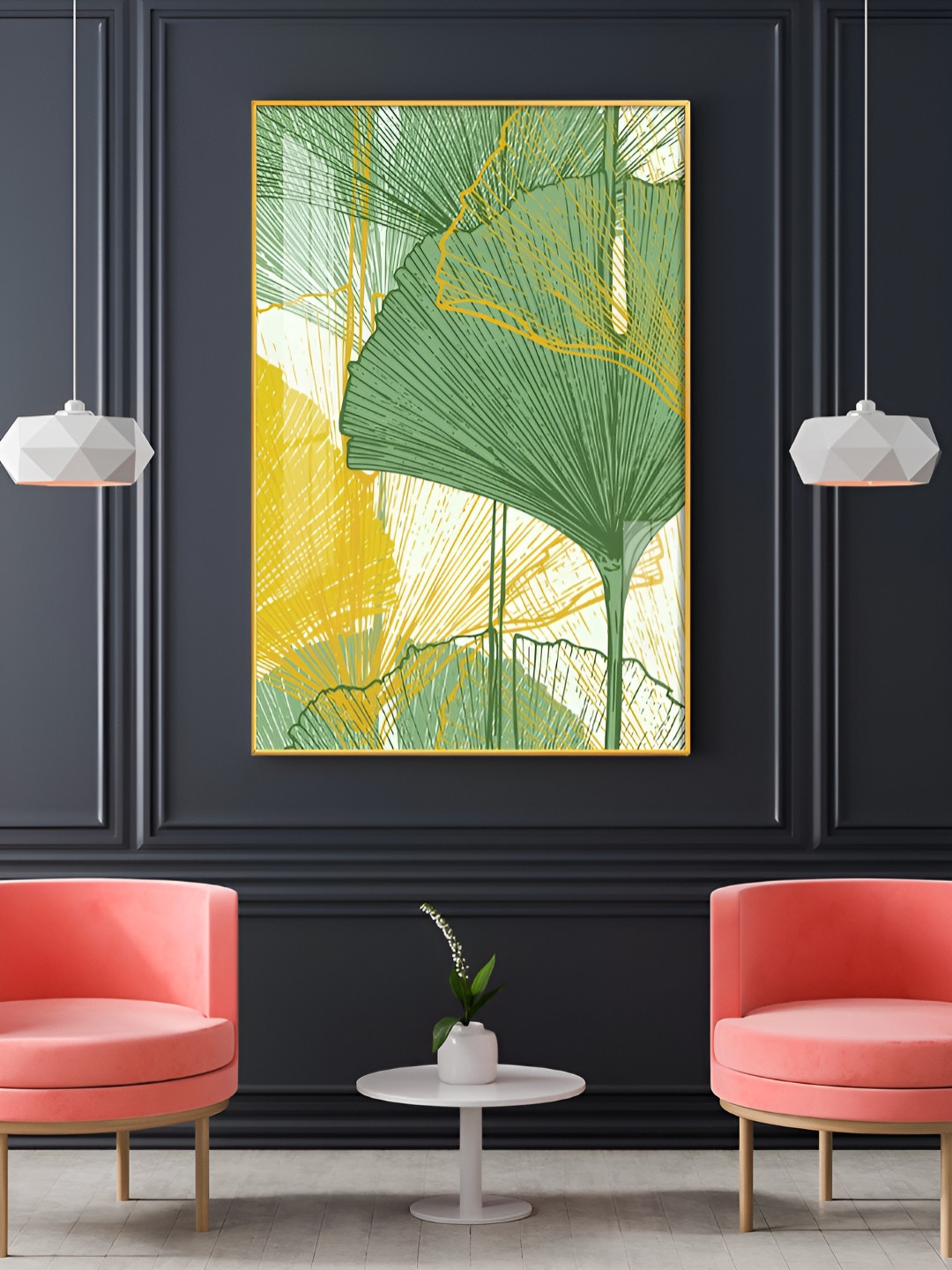 THE NEXT DECOR Foliage Reverie Plastic Glossy Hanging Hall Wall Hangings-18In