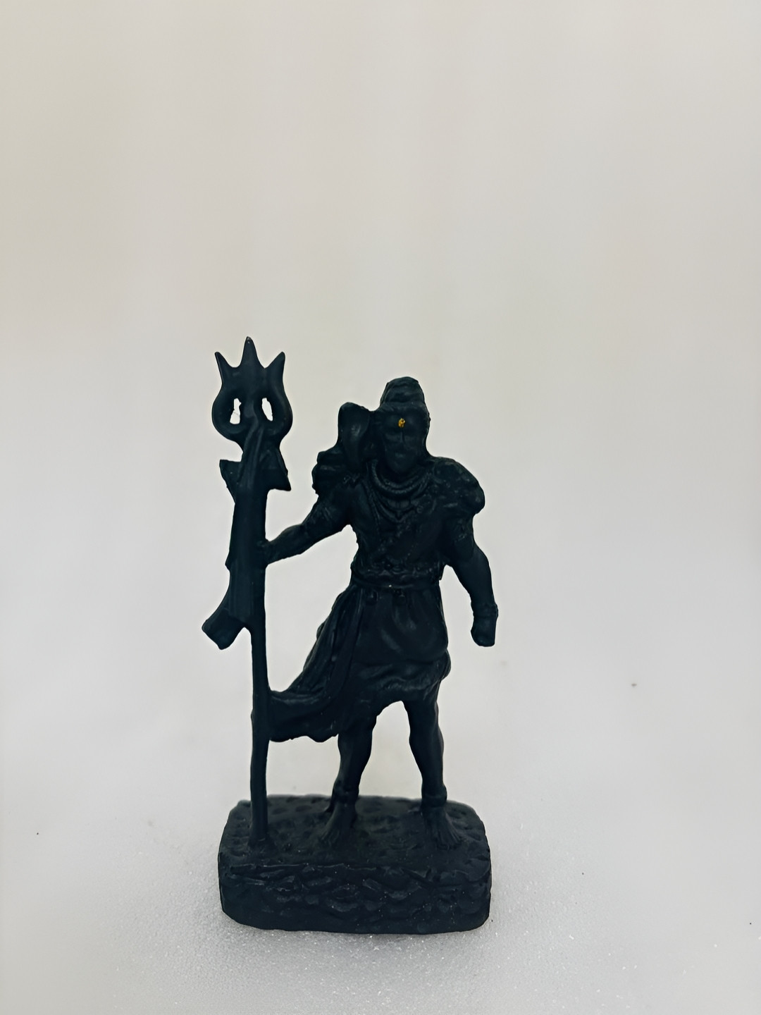 Afterstitch Standing Adiyogi Shiv Ji I Black Polyresin Matte Living Room Small Showpiece -