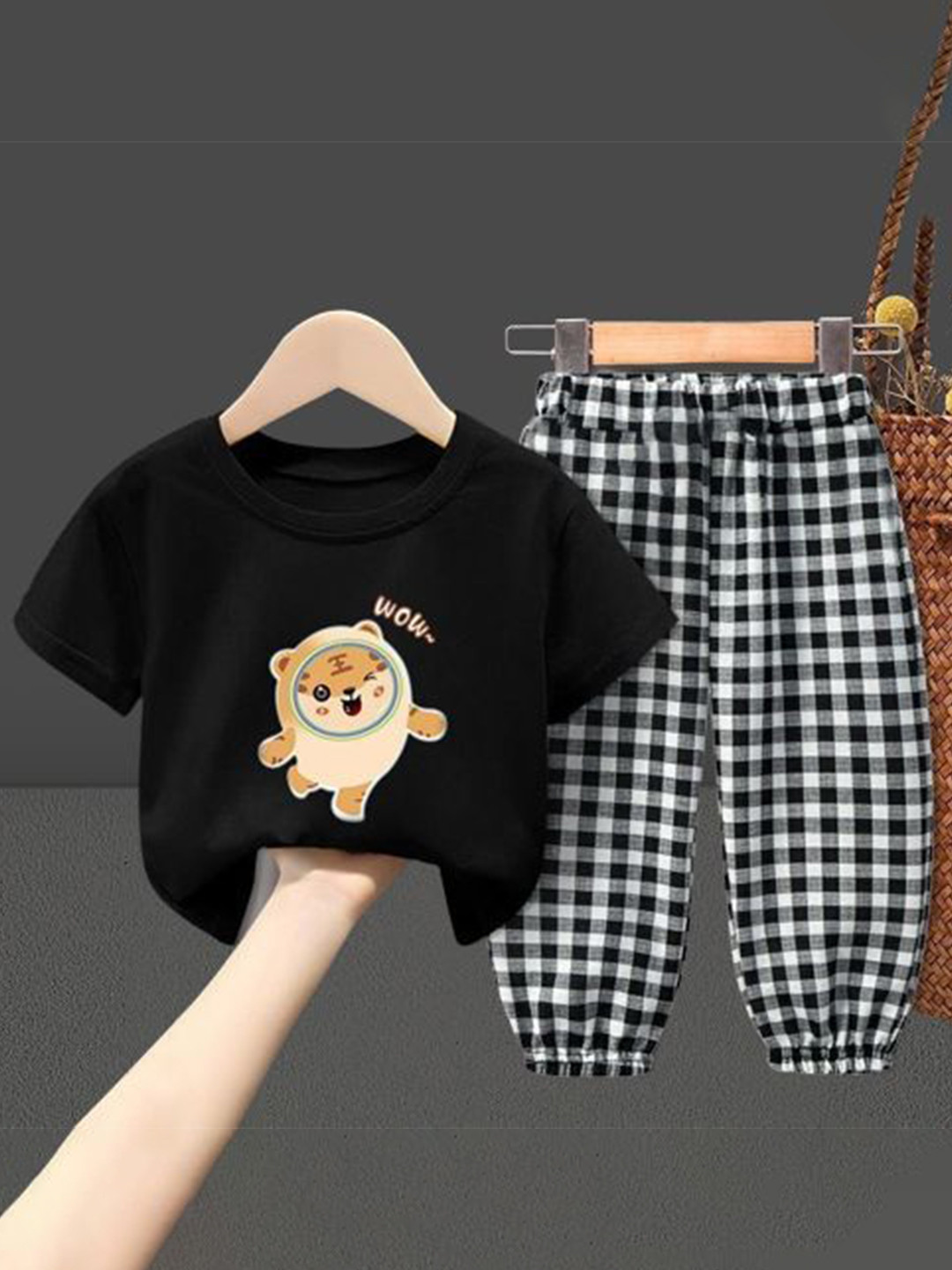 Lil.snuggles Unisex Kids Printed T-shirt and Shirt with Pyjamas