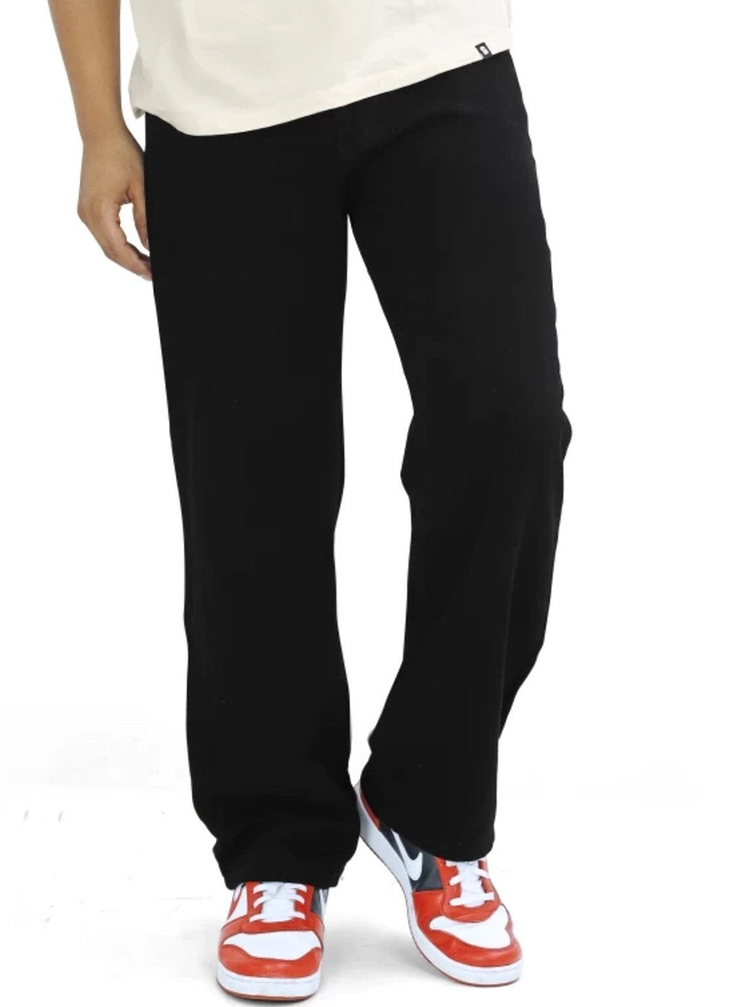 FUDE PRIDE Men Baggy Fit Mid-Rise Clean Look Stretchable Jeans