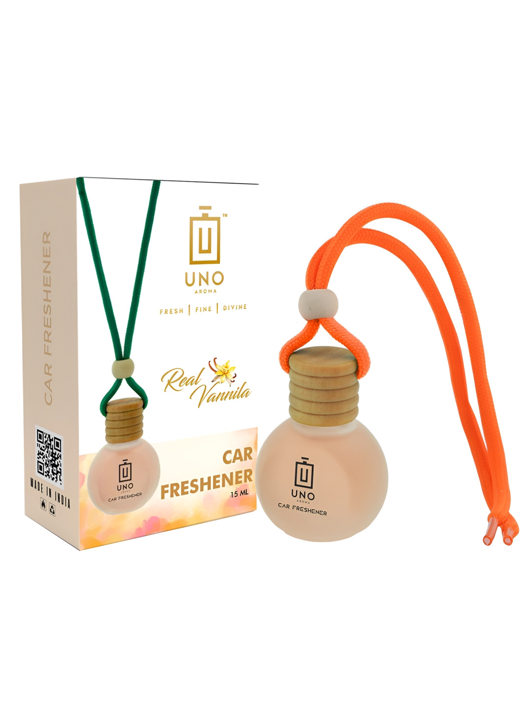 UNO AROMA Real Vanilla Hanging Car Freshener 15ml