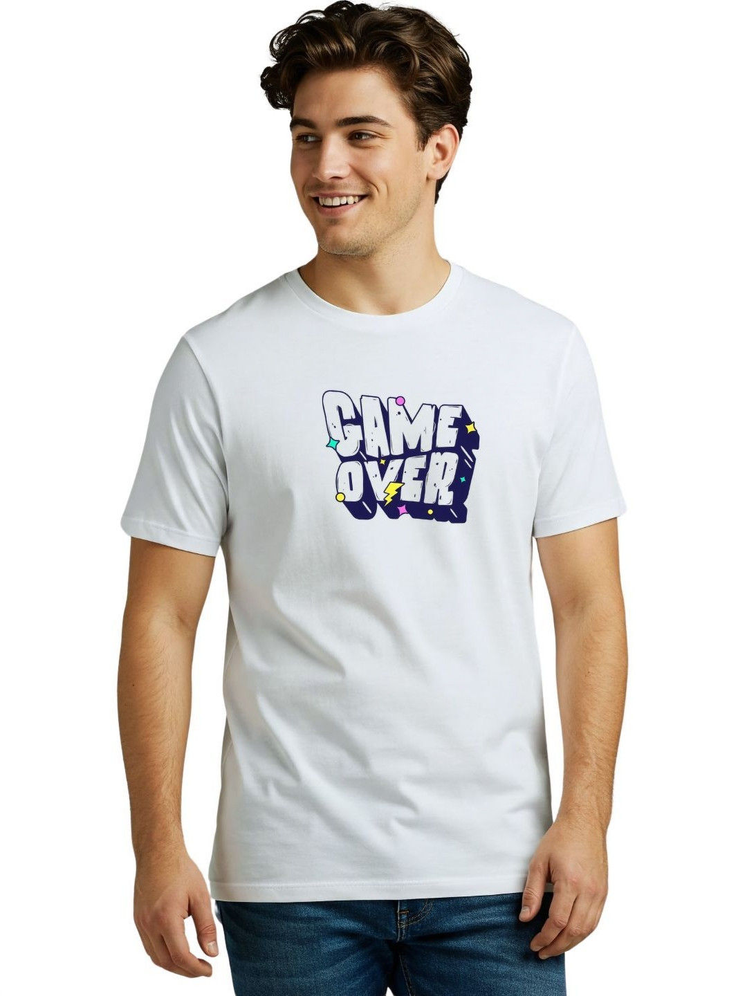 PULP Unisex Game Over Printed Printed Pure Cotton T-shirt