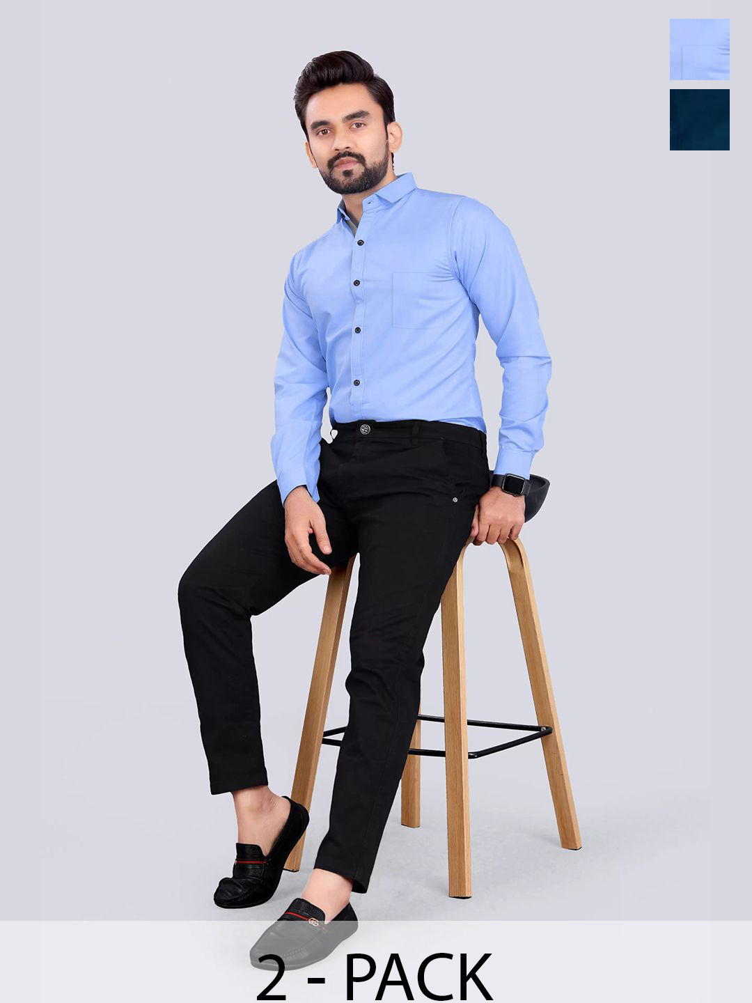 Tee Projekt Pack Of 2 Standard Spread Collar Formal Shirt