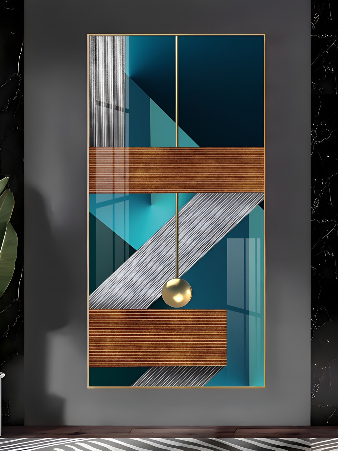 THE NEXT DECOR Abstraction Plastic Natural Elements Glossy Hanging Hall Wall Hangings-24In