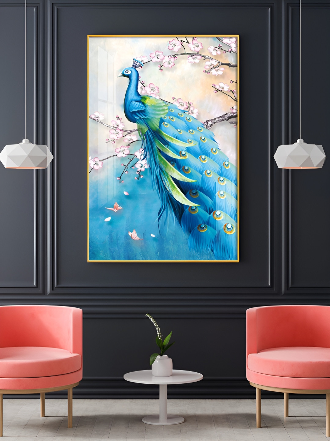 THE NEXT DECOR Leafy Corridor Plastic Natural Elements Glossy Hall Wall Hangings-18In