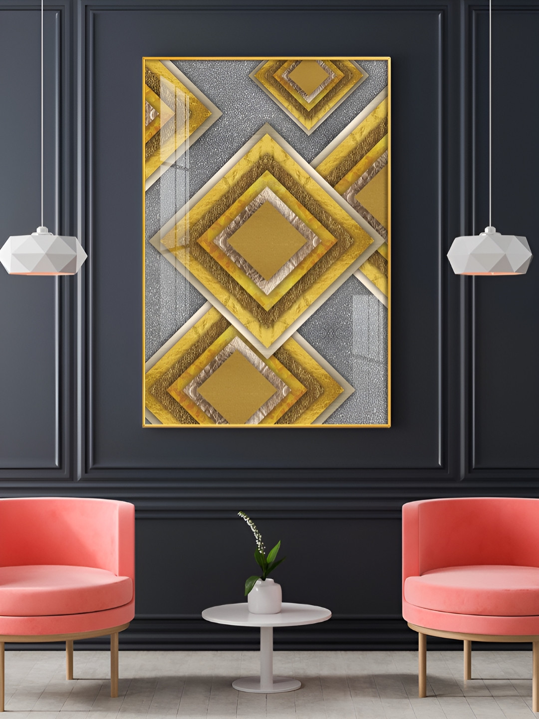 THE NEXT DECOR Abstract Dawn Plastic Natural Elements Glossy Hall Wall Hangings-18In