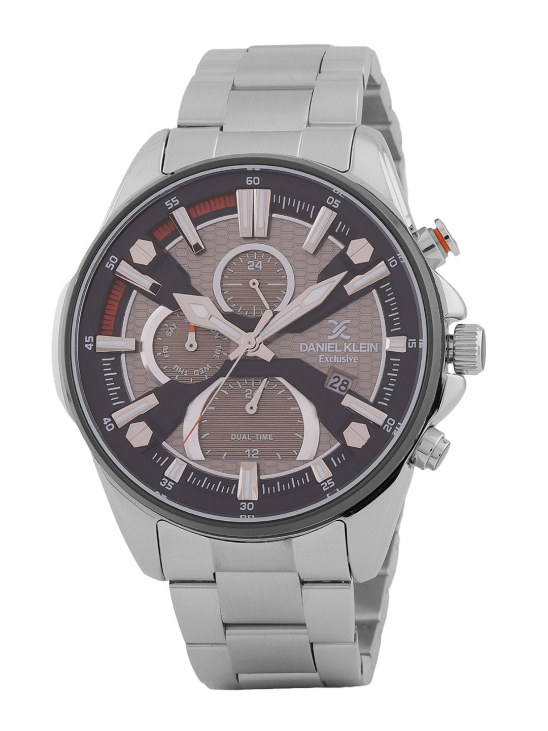 Daniel Klein Men Round Dial & Bracelet Style Straps Quartz Analogue Watch DK.1.13387-8