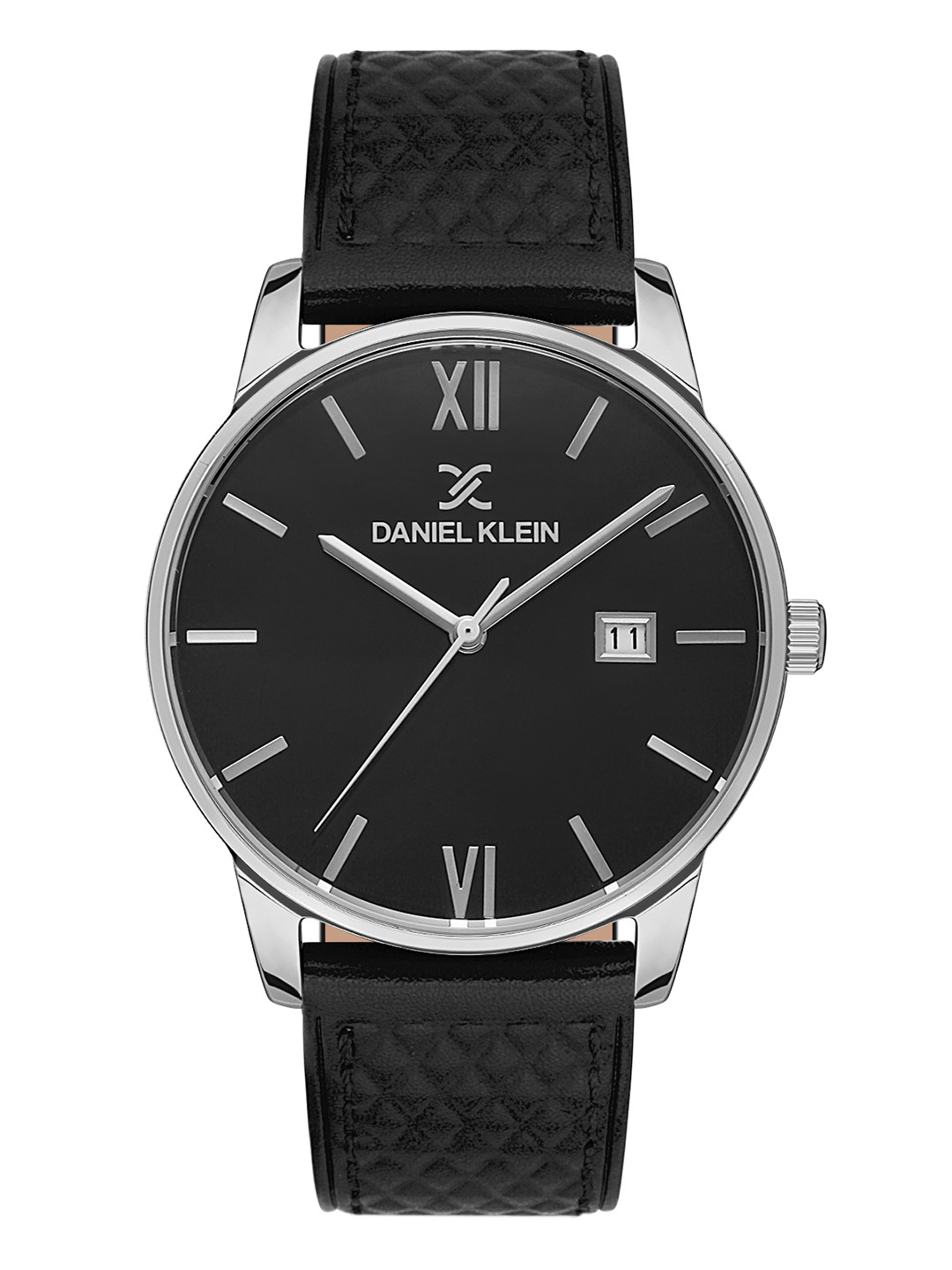 Daniel Klein Premium Men Black Dial & Textured Leather Strap Analogue Watch DK 1 13271-2