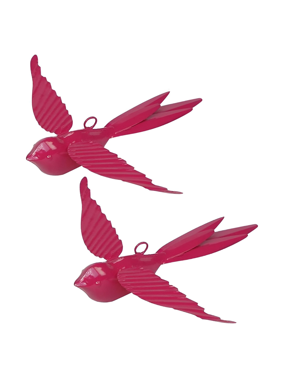 Living With Elan Bird Shaped Metal Glossy Hanging Hall 2Pcs Wall Hangings-8.1In