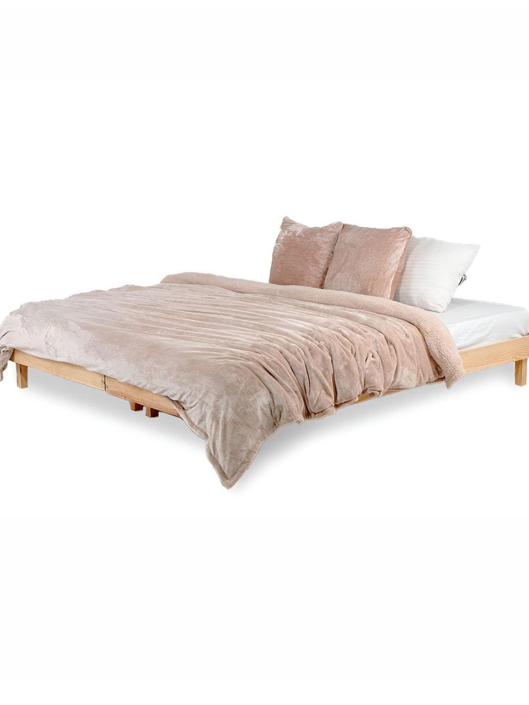 Zarf Beige California King Size Reversible Blanket Cover with 2 Cushion Covers