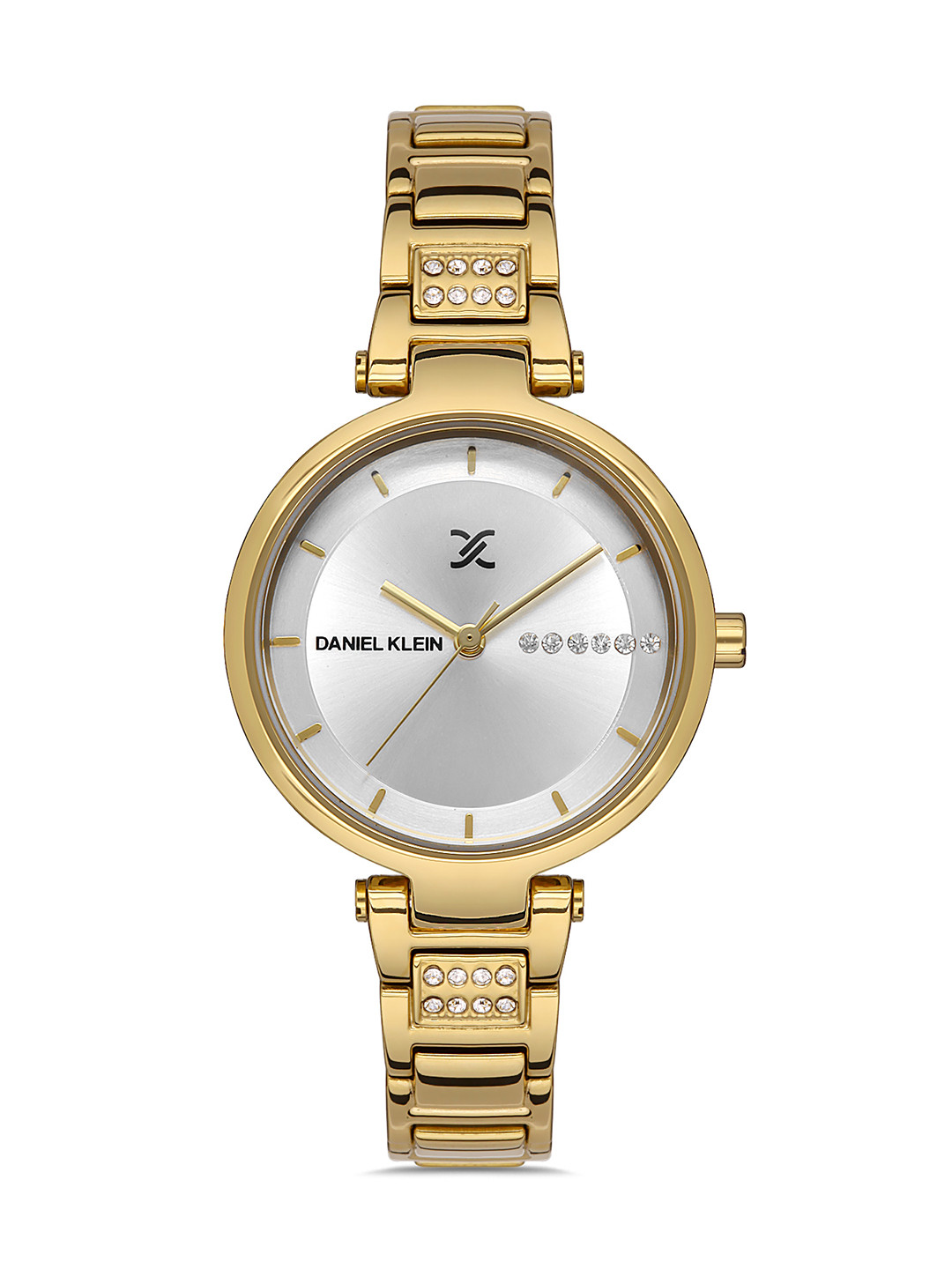 Daniel Klein Premium Women Silver And Gold Toned Dial Strap Watch DK.1.13206-4